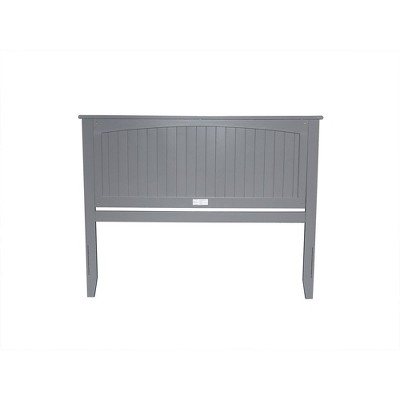 Gray King Solid Wood Headboard with Storage