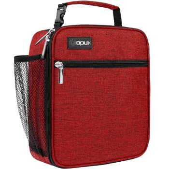OPUX Insulated Lunch Box for Men Women Adult, Compact Lunch Bag for Kids  Boy Girl Teen, Soft Lunch Cooler Bag for Work School, Leakproof Lunchbox  Lunch Pail with Clip-on Buckle, Heather Red 