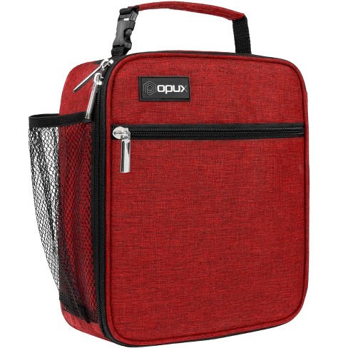 Opux Insulated Lunch Box Adult Men Women, Thermal Cooler Bag Kids Boys Girls Teen, Soft Compact Reusable Small Work School Picnic (Red, One Size)