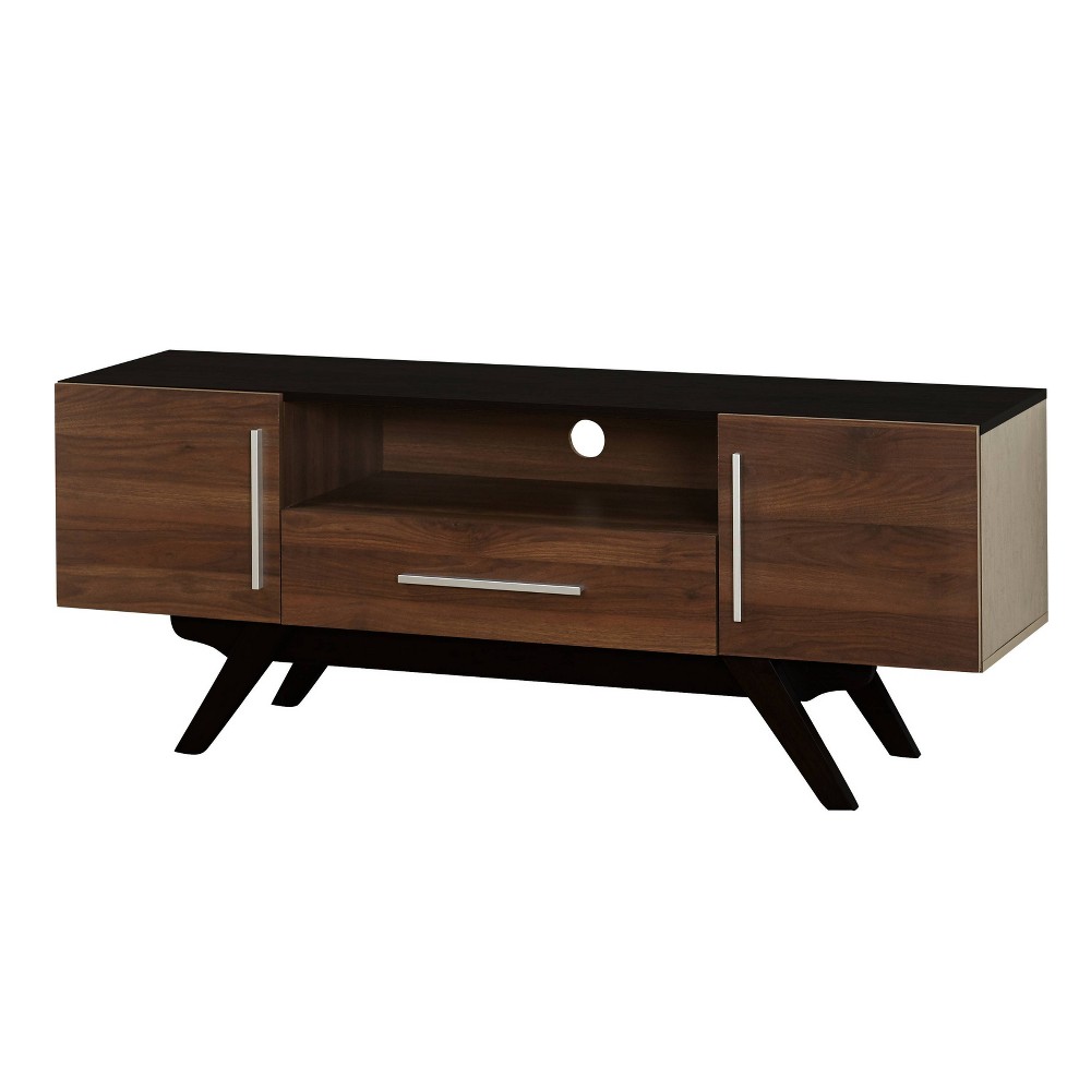 Photos - Mount/Stand Ashfield Mid-Century Modern TV Stand for TVs up to 64" Walnut/Black - Buyl