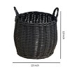 Solhome Resin Woven Wicker Basket with Handles - 3 of 4