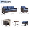 Buenhomino 7PCS Outdoor Patio Furniture Set,PE Wicker Patio Conversation Sets with 41" 50000BTU Fire Pit Table,Swivel Rocking Chairs Set - 3 of 4