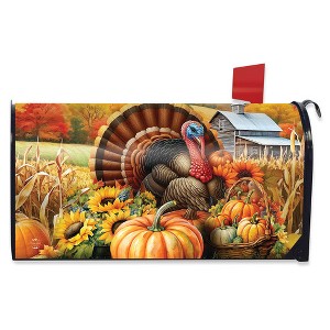 Briarwood Lane Fall Thanksgiving Mailbox Cover  - Standard Size - Wild Turkey and Pumpkins For Thanksgiving Mailbox Cover - 1 of 3