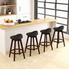 Tangkula Set of 4 Swivel Bar Stools 29" Bar Height Stools w/ PVC Leather Cover Black - 3 of 4
