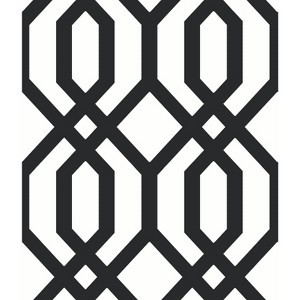 RoomMates Gazebo Lattice Black Peel and Stick Wallpaper: Removable Vinyl, Geometric Pattern, 28.18 Sq Ft Coverage - 1 of 4
