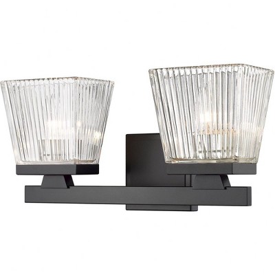 Astor Collection 2-Bulb Glass Vanity Fixture - Modern Design for Bathroom, Dimmable, Damp Rated