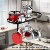 DOMETOUR Hanging Pot Rack Ceiling Mount Cookware Organizer with 12pcs Hooks Pots and Pans Storage 33' Oval Pan Hangers for Kitchen, Black - 3 of 4