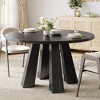 Modern Farmhouse Round Dining Table for 4-6 – Sturdy Walnut Wood & Sturdy 4-Leg Base - 4 of 4