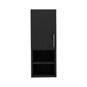 SEVOBAL Bathroom Storage Cabinets Multi-Functional Storage Cabinet, Dual Interior Shelves and Dual Open Shelves for Bathroom, Black, 22.4"*16.1"*5.9" - 1 of 4