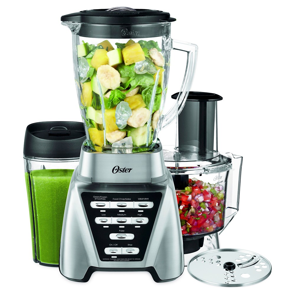 Oster Pro 1200 Blender Plus Smoothie Cup &amp;#38; Food Processor - Brushed Nickel-BLSTMB-CBF-000