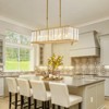 Ludomide Modern Rectangular Gold Crystal Chandelier, 5 Lights Linear Pendant Light for Dining Room, Kitchen Island- L 33.5" - 2 of 4