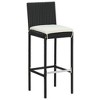 vidaXL Garden Bar Stools with Cushions 4 pcs Black Poly Rattan - 2 of 4
