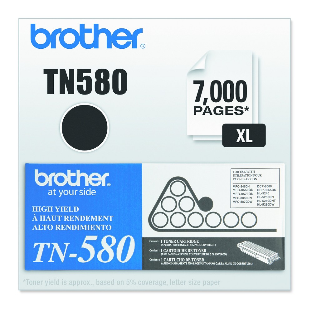 UPC 012502614487 product image for Brother TN580 High-Yield Toner, Black | upcitemdb.com