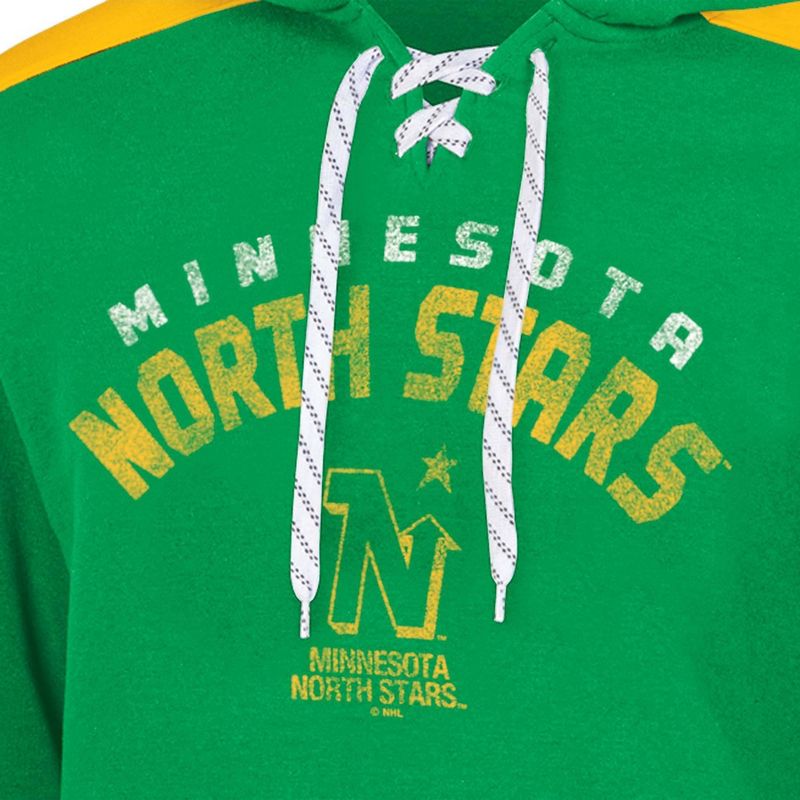 NHL Minnesota North Stars Men&#39;s Vintage Lace-Up Fleece Hooded Sweatshirt, 3 of 4