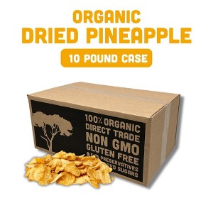 Mavuno Harvest Organic Dried Pineapple Fruit Snacks, a Vegan & Gluten Free Healthy Snack with No Preservatives or Added Sugars - Bulk 10 LB PK - 1 of 4