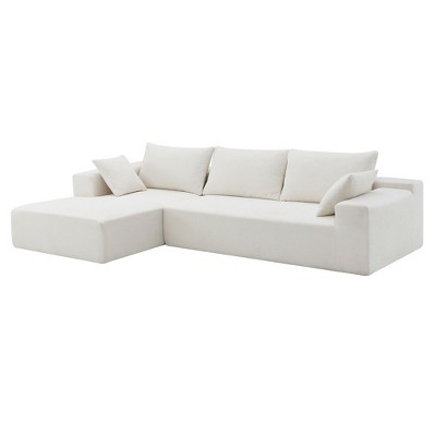 NicBex Modular 109" L Shape Sectional Sofa Chenille Sleeper Couch Set with 2 Pillows for Living Room