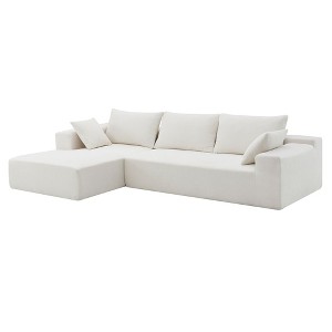 NicBex Modular 109" L Shape Sectional Sofa Chenille Sleeper Couch Set with 2 Pillows for Living Room - 1 of 4