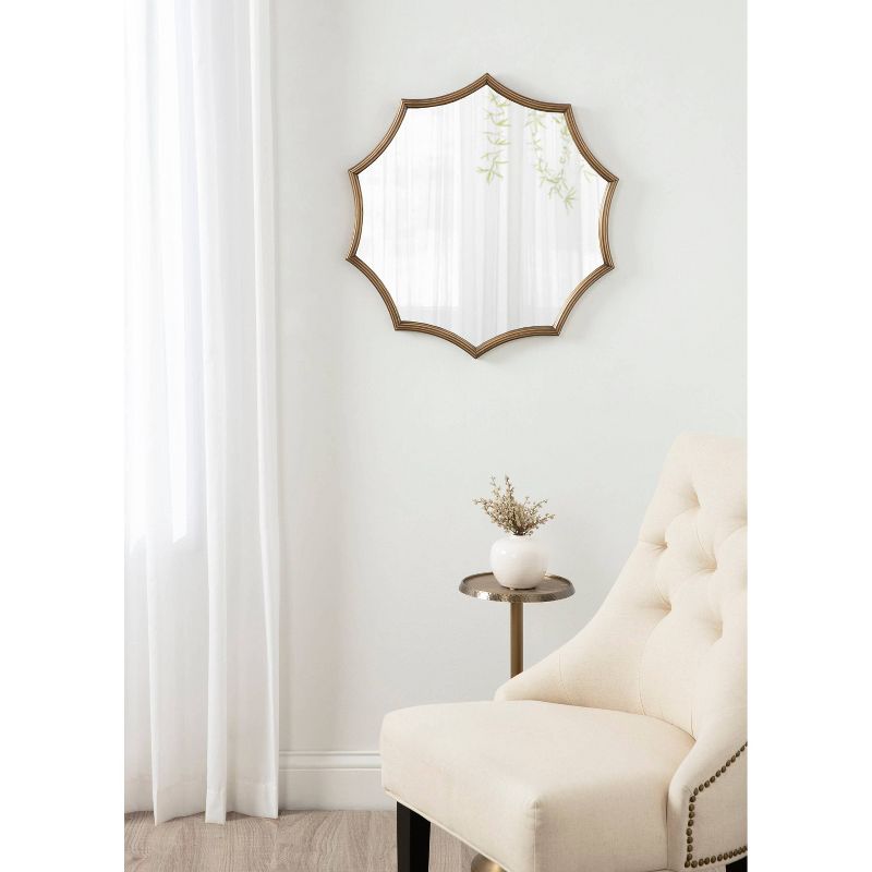 24&#34; x 23&#34; Lalina Scalloped Round Framed Accent Mirror Gold - Kate &#38; Laurel All Things Decor, 6 of 10