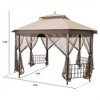 Costway 10' x 12' Octagonal Patio Gazebo Canopy Shelter Double Top W/Netting Sidewalls - image 2 of 4