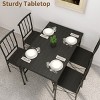 Vipbear 5-Piece Kitchen Table and Chairs Set Rectangular Dining Room Table Set with 4 Chairs,Space-Saving Kitchen Table Set for Small Space,Apartment - 3 of 4