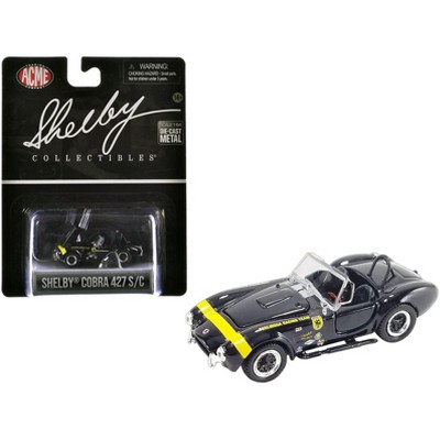 Shelby Cobra 427 S/C "Terlingua Racing Team" Black with Yellow "Shelby Collectibles" Series 1/64 Diecast Model Car by ACME