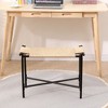 Sapphtopaz Handwoven Paper Rope Ottoman Foot Rest, Rectangular Vanity Stool with Metal Frame, 23.6" Wide Ottoman Bench, Foot Rest Shoes Stools - 3 of 4