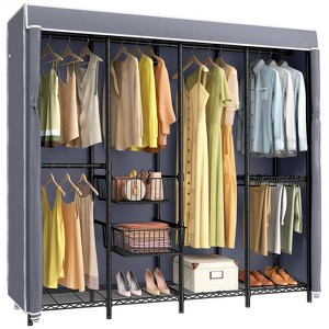 VIPEK V40C Pro Coverd Clothes Rack Bedroom Wardrobe Closet, Freestanding Heavy Duty Black Clothing Rack with Oxford Fabric Cover - 1 of 4