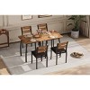 3 Piece Dining Table Set for 2, Farmhouse Kitchen Table and Upholstered Chair, Metal Frame Square Dining Room Furniture - 2 of 4