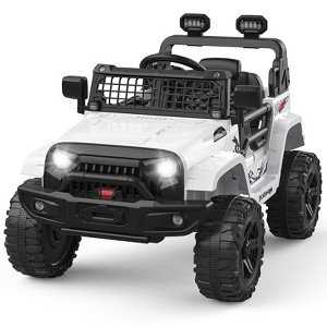 12V Kids Ride-On Truck w/Remote - 3 Speeds (Max 2.5MPH), Dual Motors, LED Lights, Music (Ages 3-8, 61lbs) - 1 of 4
