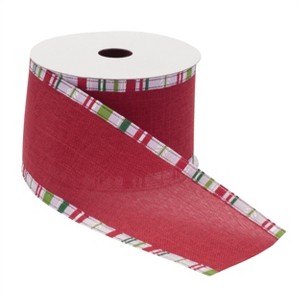 Striped Trim Wired Ribbon (Set of 2) - 1 of 3