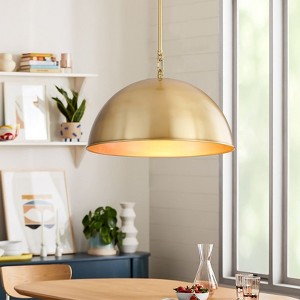Rennnsan Odril 18" W 1 - Light Dome Statement Unique Modern Dimmable Oversize Flush Mount in Gold - 1 of 4