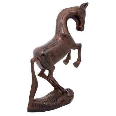 20.75"  Stylized Prancing Horse Statue Dark Bronze - ACHLA Designs