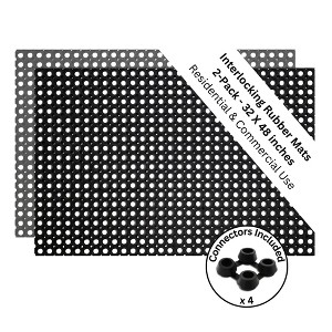 Evideco French Home Goods Durable Interlocking Rubber Mats for Residential & Commercial Use in Multiple Sizes - 1 of 4