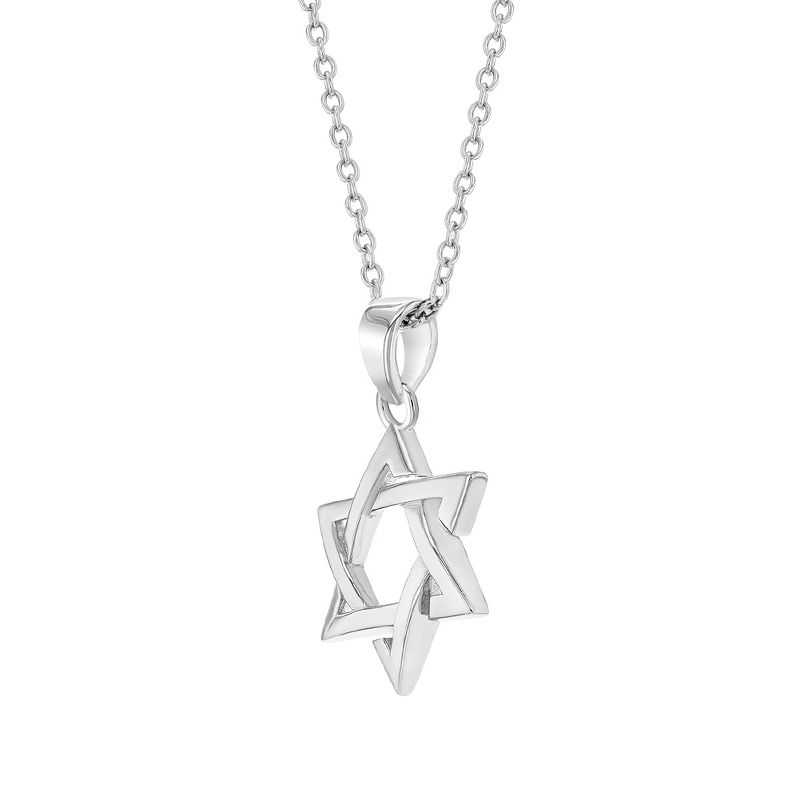 Girls' Large Star of David Sterling Silver Necklace - In Season Jewelry, 2 of 5