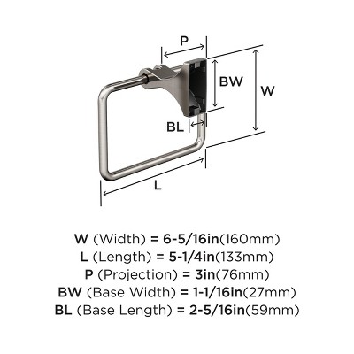 Brushed Nickel Wall Mounted Towel Ring 5-1/4 inch