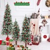 Costway Pre-Lit Christmas Tree Set of 3 Slim Artificial Lighted Xmas Decoration 3/4/5 FT - 2 of 4