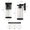 LNC Orlan 1-Light 11.4"H Modern Cylinder Outdoor Wall Lights, Black with Seeded Glass - 3 of 4