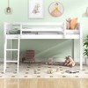 Twin Size Wood Low Loft Bed with Ladder for Bedroom - 3 of 4