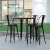 Emma and Oliver Indoor/Outdoor Bar Top Table, 31.5" Square All Weather Poly Resin Top with Steel base - 2 of 4