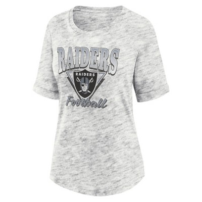 NFL Las Vegas Raiders Women's Oatmeal Heather Rolled Sleeve T-Shirt