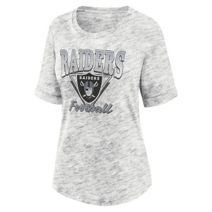 NFL Las Vegas Raiders Women's Oatmeal Heather Rolled Sleeve T-Shirt - 1 of 3