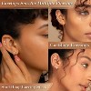 3 Pairs Gold Plated Hoop & Jacket Earring Set: Trendy Western Stack for Women - 4 of 4