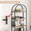 Tall 5-Tier Bookshelf, Arched Wood Bookcase with Large Storage, Modern Display Rack for Bedroom, Living Room & Home Office - 3 of 4