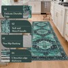 Vintage Area Rug Washable Medallion Floor Mats, Non-Slip Oriental Distressed Accent Rug, Non-Shedding Low Pile Indoor Carpet, Easy Cleaning - 4 of 4