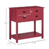 LunaLulinlk Kitchen Sideboard/ Storage cabinet/Coffee Bar Cabinet，Red - 2 of 4