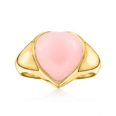 Ross-Simons Pink Opal Heart Ring in 18kt Gold Over Sterling