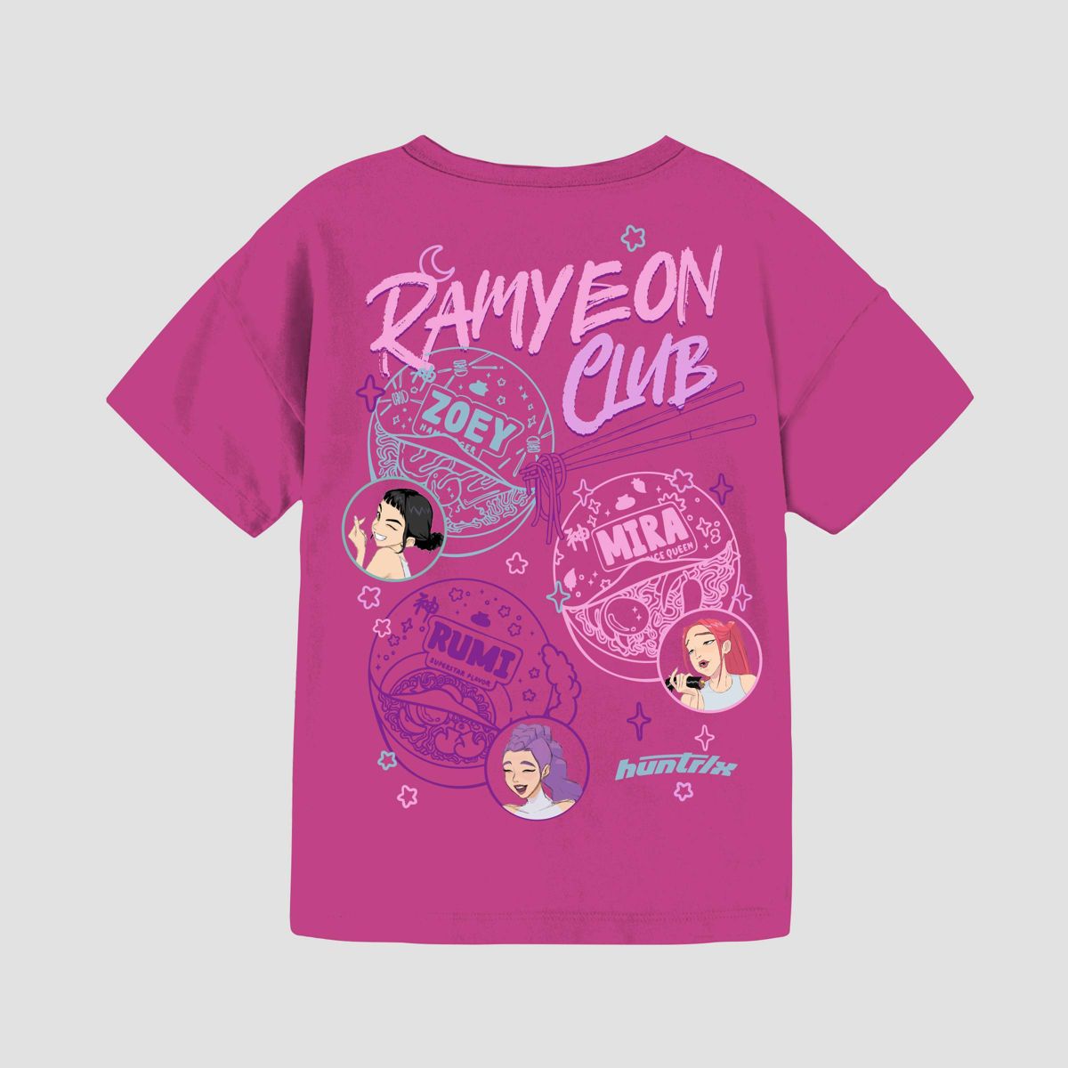 Girls' KPop Demon Hunters "Ramyeon Club" Short Sleeve T-Shirt - Pink - thumbnail 7