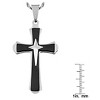 Men's West Coast Jewelry Two-Tone Stainless Steel Flared Triple Layer Cross Pendant - image 3 of 3
