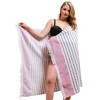 American Soft Linen 4 Piece Turkish Peshtemal Beach Towel Set, Light Weight Peshtemal Towels for Beach and Pool - 2 of 4