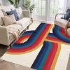 Water-Resistant Modern Area Rug, Low-Pile Non-Slip Soft Carpet for Bedroom, Dining Room, Home Office – Colorful Floral Design - 2 of 4